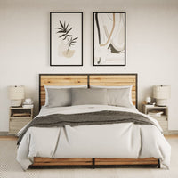 Comodini a Parete con luci LED 2 pz-Set di 2 Tavolino da notte Rovere Sonoma 769658