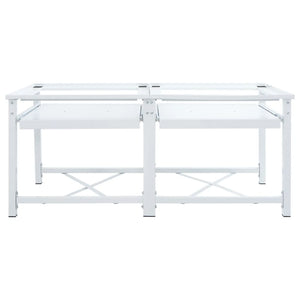 Piedistallo per Lavatrice Doppia con Ripiani Estraibili Bianco 4009871