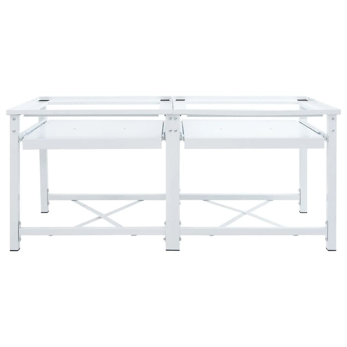 Piedistallo per Lavatrice Doppia con Ripiani Estraibili Bianco 4009871