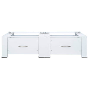 Mobiletto porta lavatrice doppio con cassetti bianco 4009869