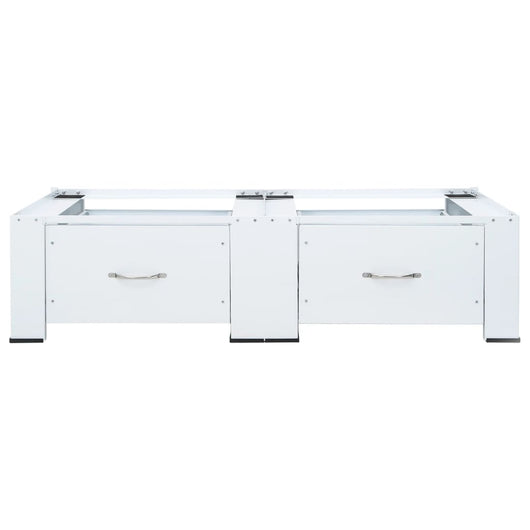 Piedistallo per Lavatrice Doppia con Cassetti Bianco