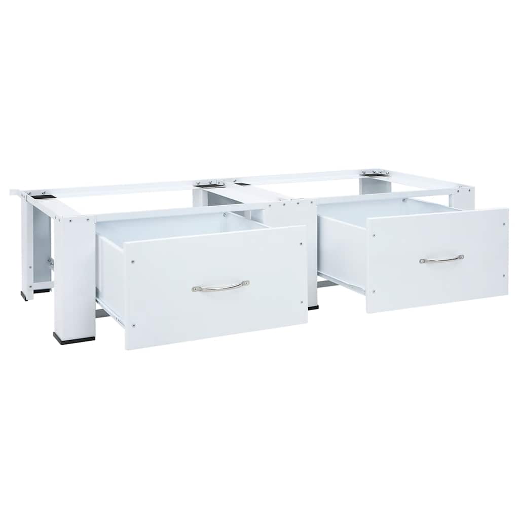 Mobiletto porta lavatrice doppio con cassetti bianco 4009869