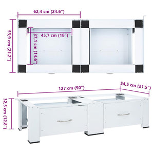 Mobiletto porta lavatrice doppio con cassetti bianco 4009869