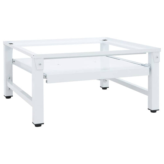 Supporto Lavatrice e Asciugatrice con Mensola Estraibile Bianco 4009873