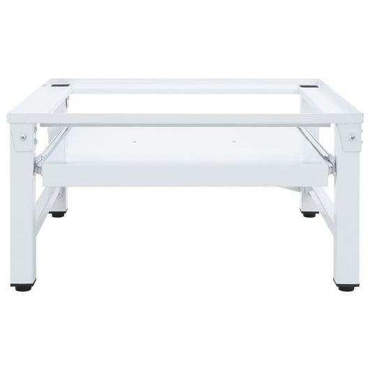 Supporto Lavatrice e Asciugatrice con Mensola Estraibile Bianco 4009873