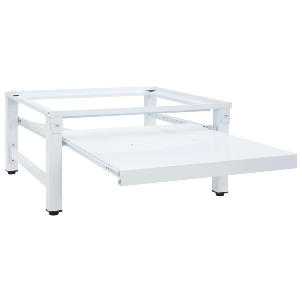 Supporto Lavatrice e Asciugatrice con Mensola Estraibile Bianco 4009873