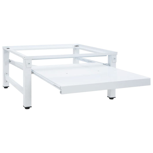 Supporto Lavatrice e Asciugatrice con Mensola Estraibile Bianco 4009873