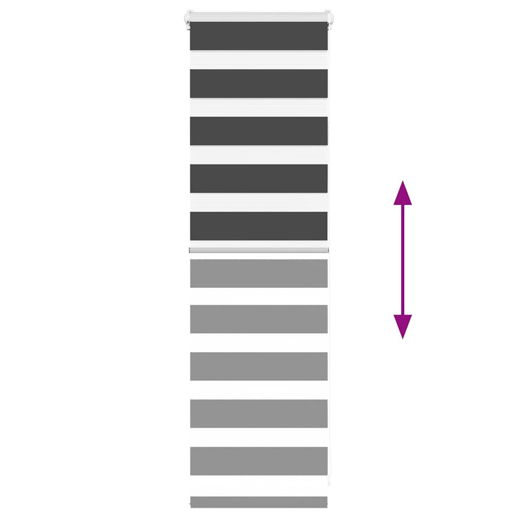 Tenda a Rullo Zebra Nero Larghezza Tessuto 40,9 cm Poliestere 4014198