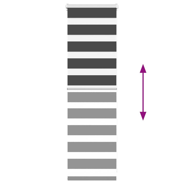 Tenda a Rullo Zebra Nero Larghezza Tessuto 40,9 cm Poliestere 4014198