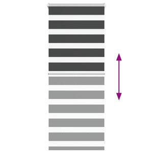 Tenda a Rullo Zebra Nero Larghezza Tessuto 55,9 cm Poliestere 4014201