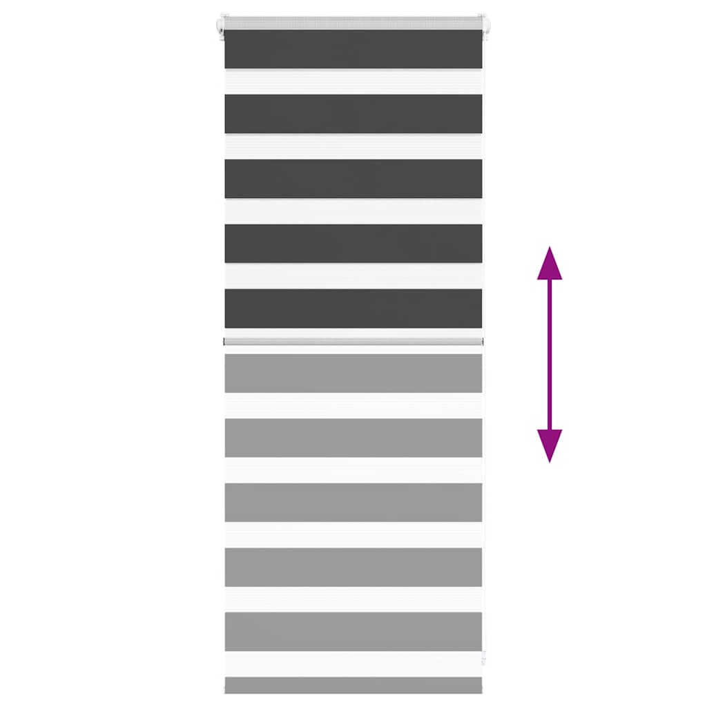 vidaXL Tenda a Rullo Zebra Nero Larghezza Tessuto 60,9 cm Poliestere