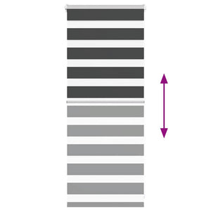 vidaXL Tenda a Rullo Zebra Nero Larghezza Tessuto 60,9 cm Poliestere