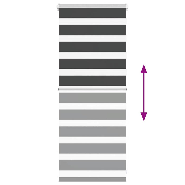 vidaXL Tenda a Rullo Zebra Nero Larghezza Tessuto 60,9 cm Poliestere