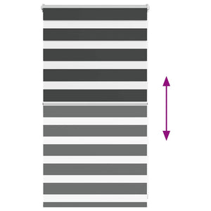 Tenda a Rullo Zebra Nero Larghezza Tessuto 70,9 cm Poliestere 4014204