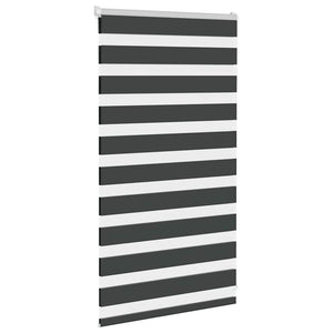 vidaXL Tenda a Rullo Zebra Nero Larghezza Tessuto 85,9 cm Poliestere