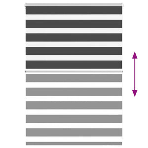 vidaXL Tenda a Rullo Zebra Nero Larghezza Tessuto 90,9 cm Poliestere