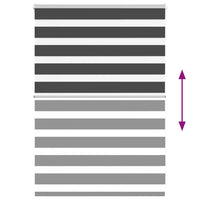 Tenda a Rullo Zebra Nero Larghezza Tessuto 105,9 cm Poliestere 4014211