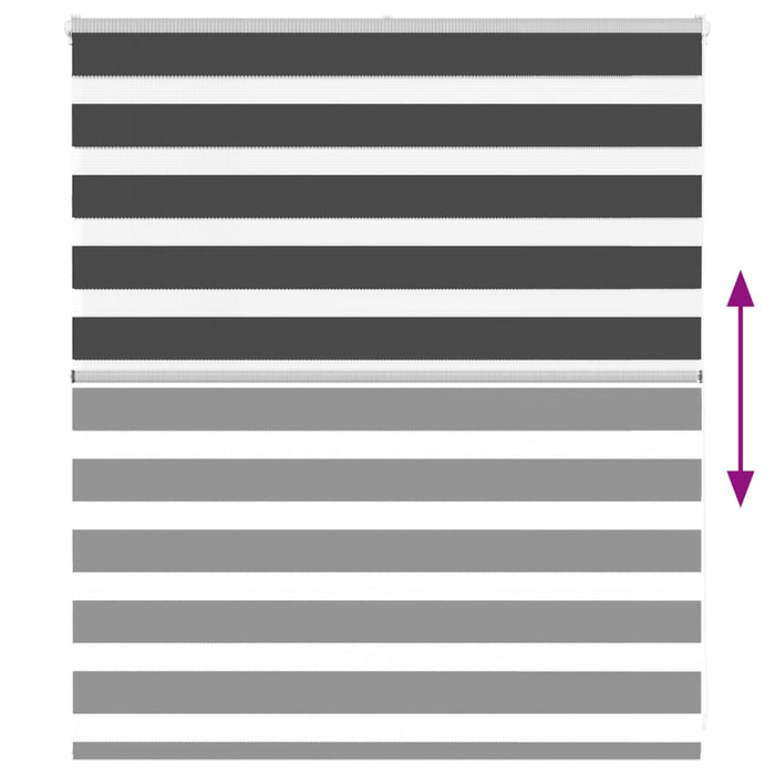 Tenda a Rullo Zebra Nero Larghezza Tessuto 120,9 cm Poliestere 4014214