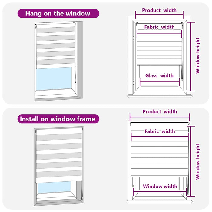 Tenda a Rullo Zebra Nero Larghezza Tessuto 125,9 cm Poliestere 4014215