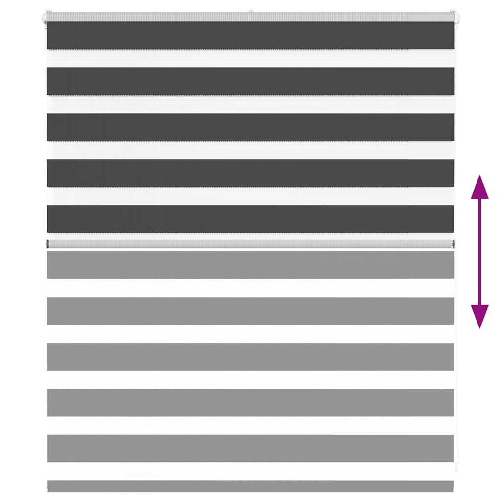 Tenda a Rullo Zebra Nero Larghezza Tessuto 125,9 cm Poliestere 4014215