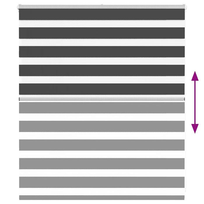 Tenda a Rullo Zebra Nero Larghezza Tessuto 125,9 cm Poliestere 4014215