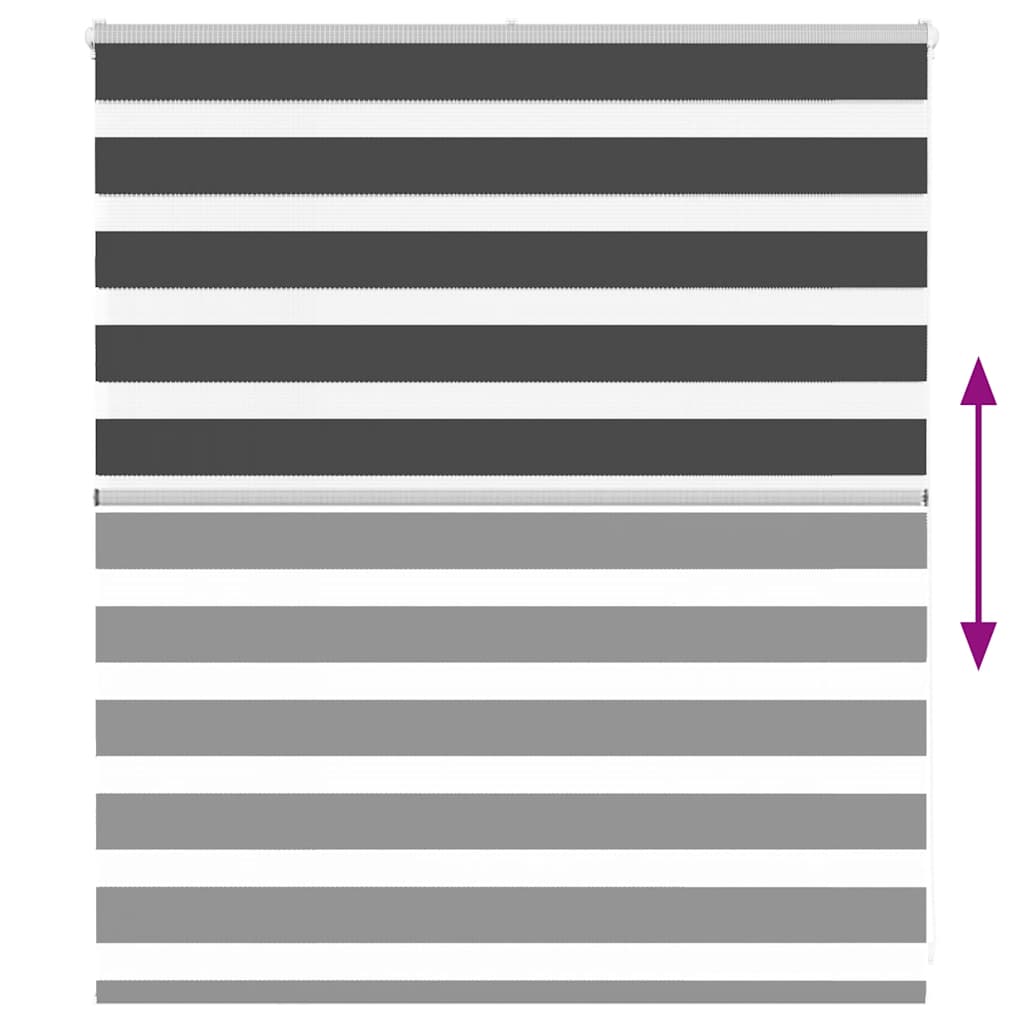 Tenda a Rullo Zebra Nero Larghezza Tessuto 130,9 cm Poliestere 4014216