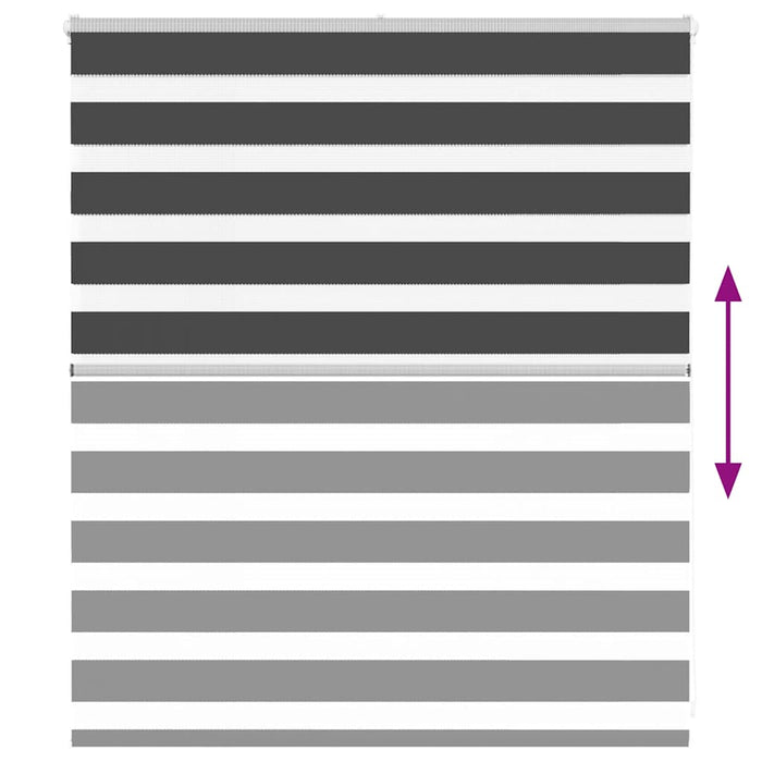 Tenda a Rullo Zebra Nero Larghezza Tessuto 130,9 cm Poliestere 4014216