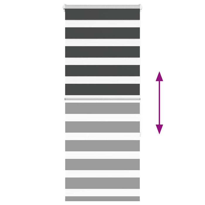 Tenda a Rullo Zebra Nero Larghezza Tessuto 55,9 cm Poliestere 4014227