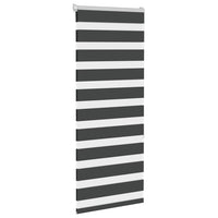 vidaXL Tenda a Rullo Zebra Nero Larghezza Tessuto 60,9 cm Poliestere