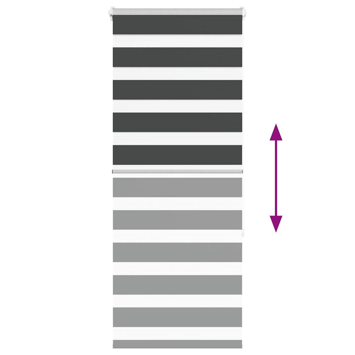 Tenda a Rullo Zebra Nero Larghezza Tessuto 60,9 cm Poliestere 4014228