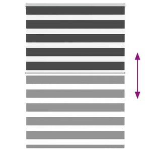 Tenda a Rullo Zebra Nero Larghezza Tessuto 90,9 cm Poliestere 4014234