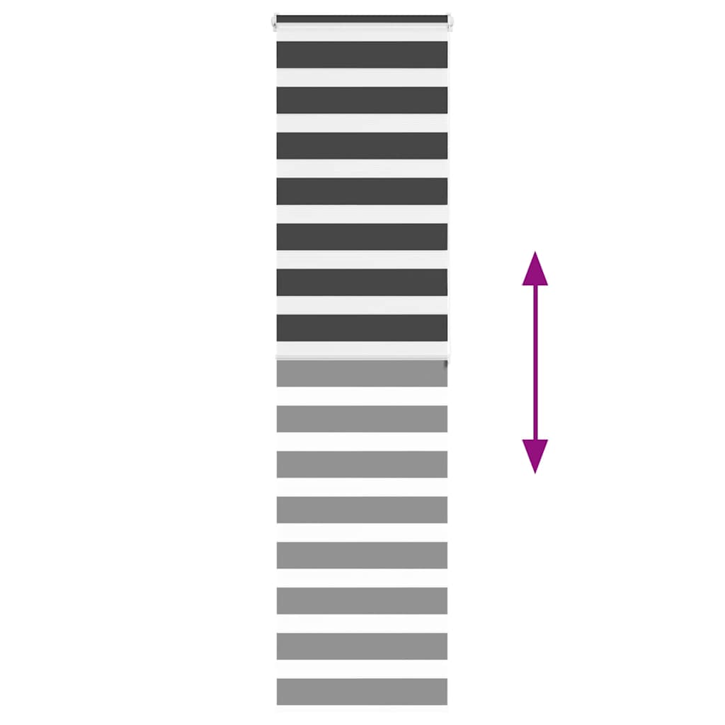 Tenda a Rullo Zebra Nero Larghezza Tessuto 50,9 cm Poliestere