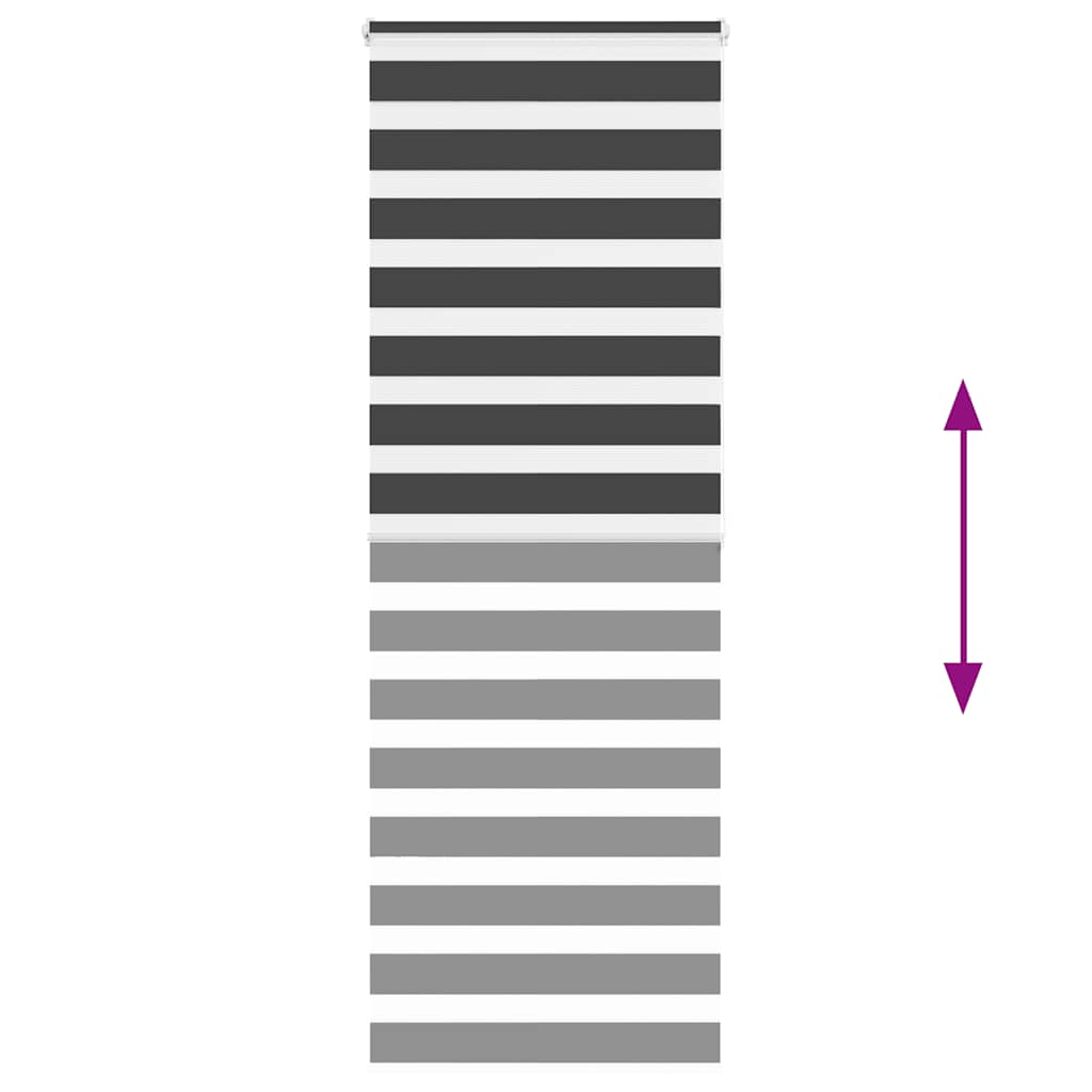 Tenda a Rullo Zebra Nero Larghezza Tessuto 70,9 cm Poliestere 4014256
