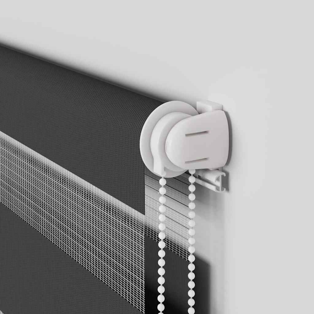 vidaXL Tenda a Rullo Zebra Nero Larghezza Tessuto 85,9 cm Poliestere