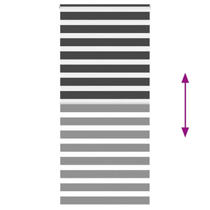 Tenda a Rullo Zebra Nero Larghezza Tessuto 110,9 cm Poliestere 4014264