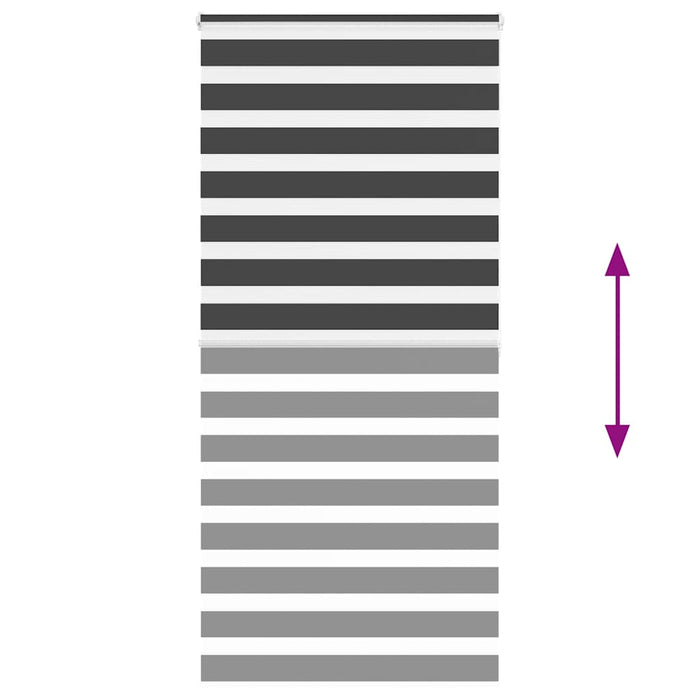 Tenda a Rullo Zebra Nero Larghezza Tessuto 110,9 cm Poliestere 4014264