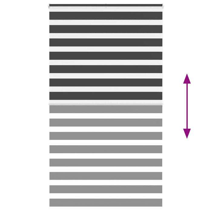 Tenda a Rullo Zebra Nero Larghezza Tessuto 130,9 cm Poliestere 4014268