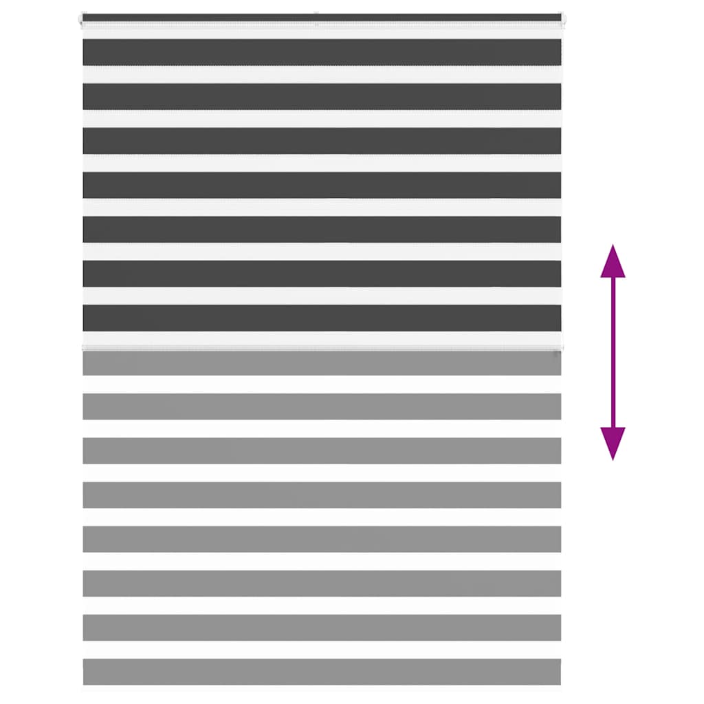 Tenda a Rullo Zebra Nero Larghezza Tessuto 150,9 cm Poliestere