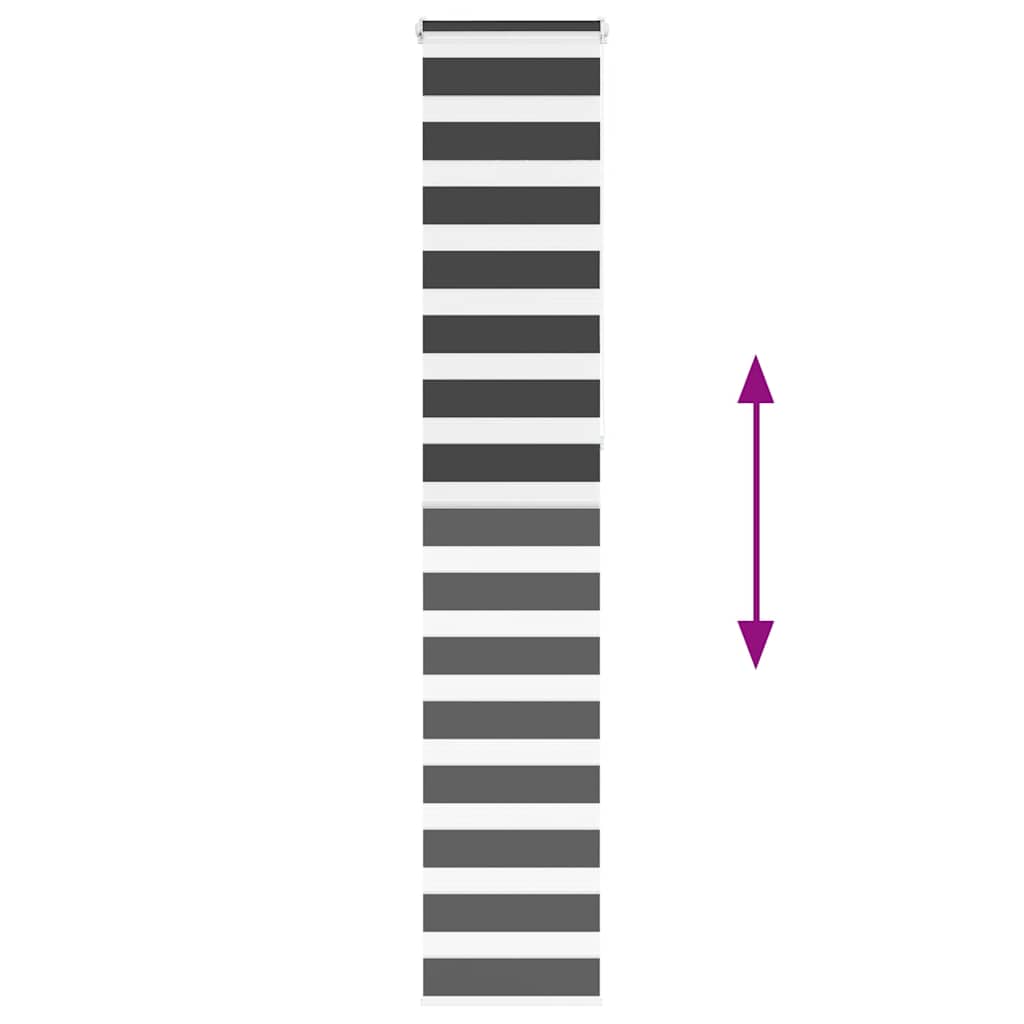 vidaXL Tenda a Rullo Zebra Nero Larghezza Tessuto 35,9 cm Poliestere