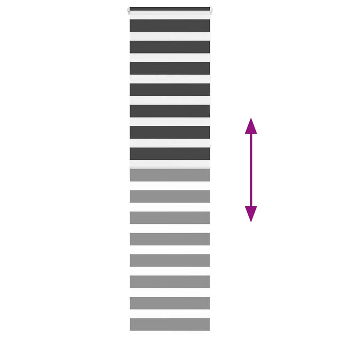 Tenda a Rullo Zebra Nero Larghezza Tessuto 55,9 cm Poliestere