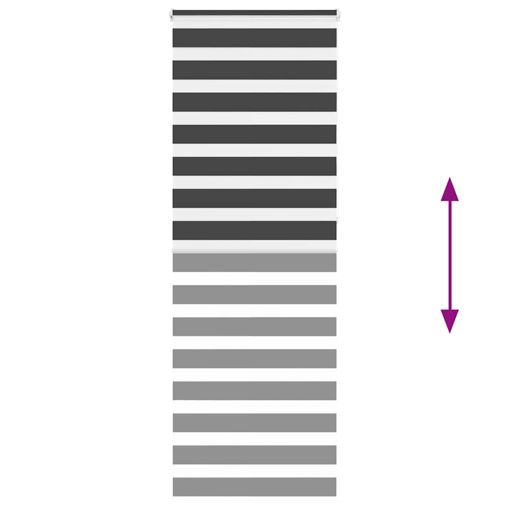 vidaXL Tenda a Rullo Zebra Nero Larghezza Tessuto 70,9 cm Poliestere