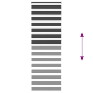 vidaXL Tenda a Rullo Zebra Nero Larghezza Tessuto 70,9 cm Poliestere