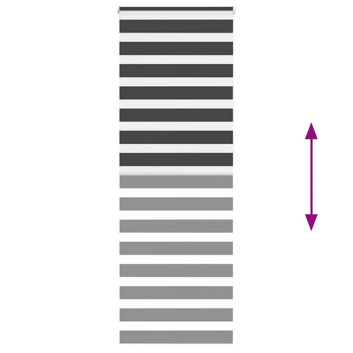 vidaXL Tenda a Rullo Zebra Nero Larghezza Tessuto 80,9 cm Poliestere