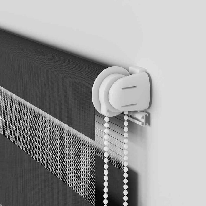 vidaXL Tenda a Rullo Zebra Nero Larghezza Tessuto 80,9 cm Poliestere