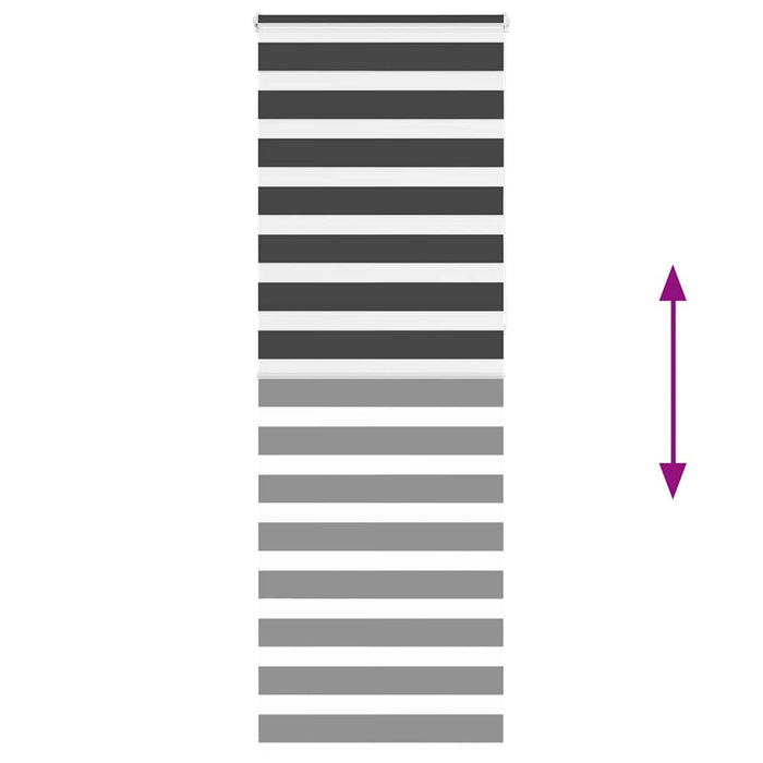 vidaXL Tenda a Rullo Zebra Nero Larghezza Tessuto 85,9 cm Poliestere