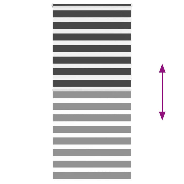 Tenda a Rullo Zebra Nero Larghezza Tessuto 90,9 cm Poliestere