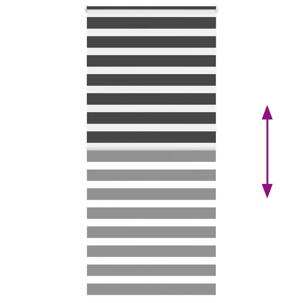 vidaXL Tenda a Rullo Zebra Nero Larghezza Tessuto 105,9 cm Poliestere