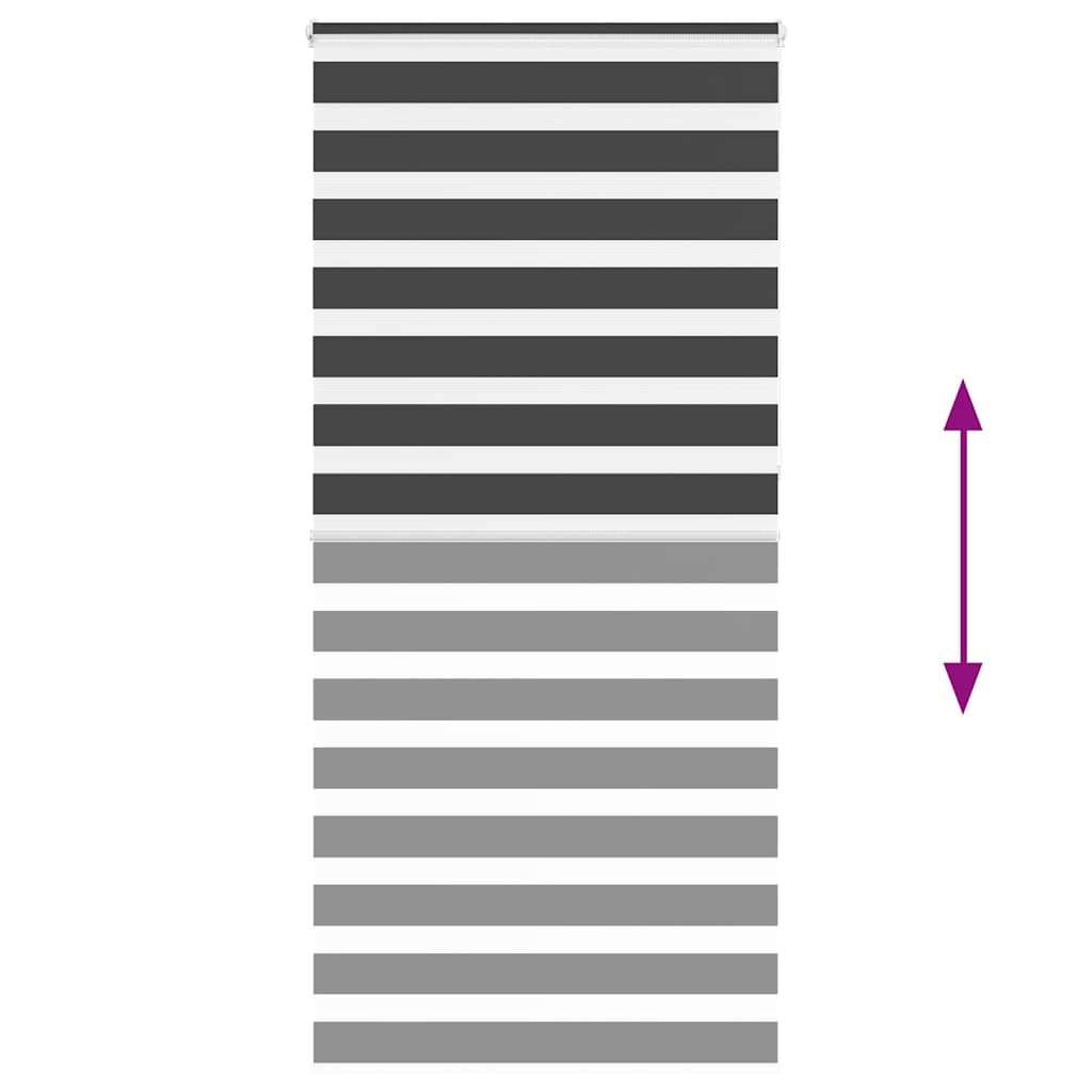 vidaXL Tenda a Rullo Zebra Nero Larghezza Tessuto 110,9 cm Poliestere