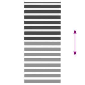 vidaXL Tenda a Rullo Zebra Nero Larghezza Tessuto 110,9 cm Poliestere