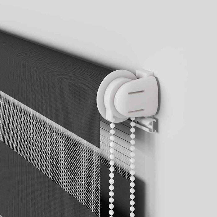 vidaXL Tenda a Rullo Zebra Nero Larghezza Tessuto 110,9 cm Poliestere